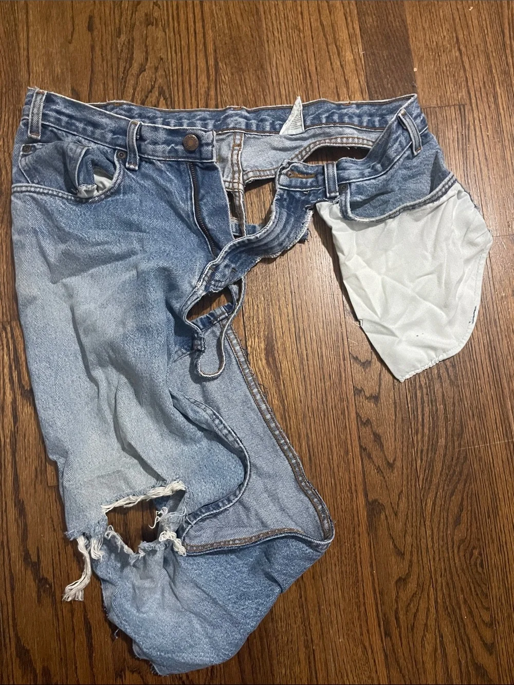 Scrap denim fabric